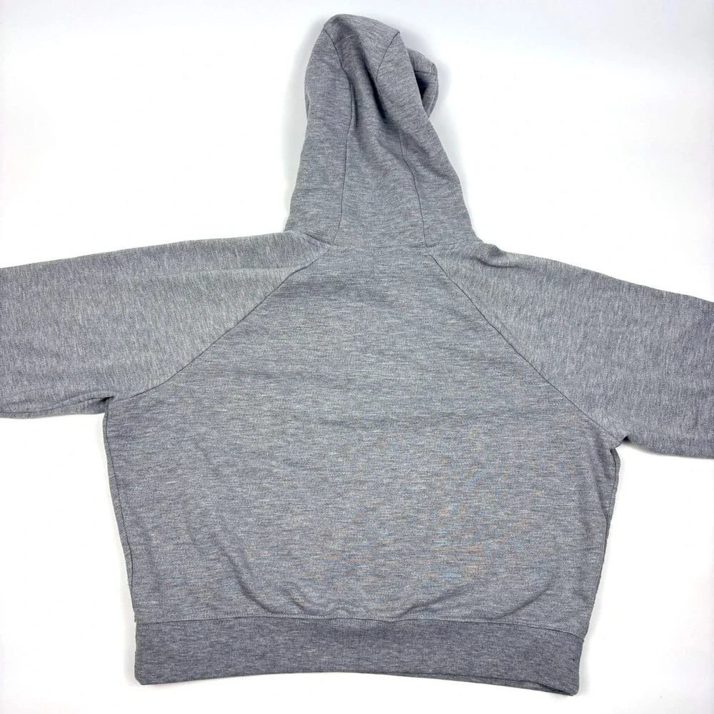VTG Y2K Nike Hoodie Womens Sz M Gray Cropped Center Swoosh Just Do It Boxy Sweat